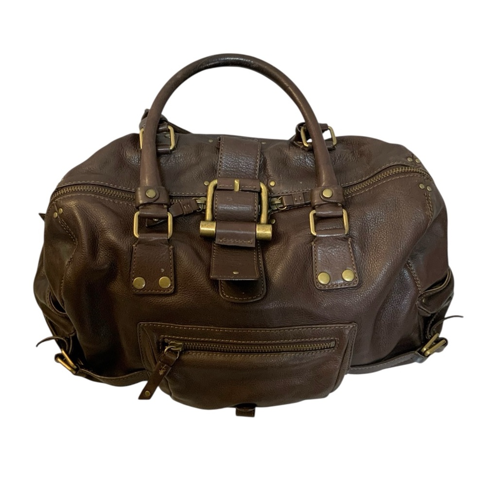 Ellen Tracy Women’s Brown Leather Paddington Handbag - Picture 2 of 14
